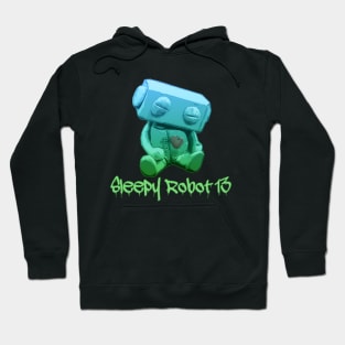 Sleepy Robot 13 Green Ombre Logo Hoodie